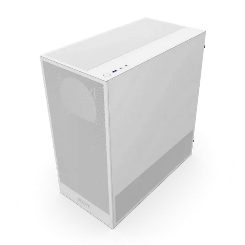 Carcasă PC NZXT H5 Flow, Midi-Tower, Fără PSU, Alb