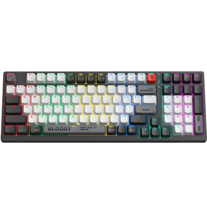 Tastatură Bloody WS98, Cu fir / Fără fir, Gri