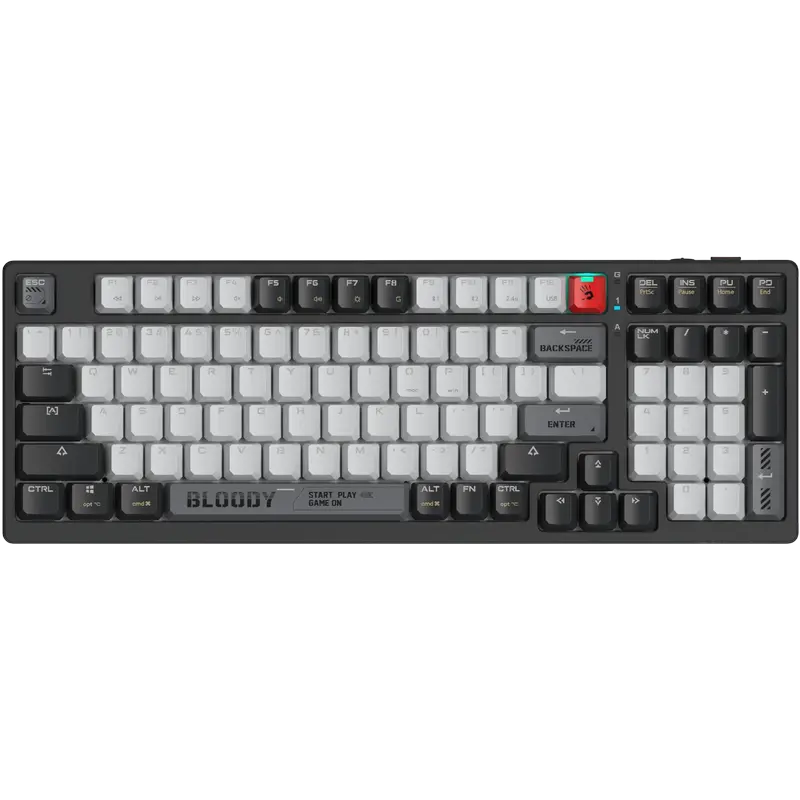 Tastatură Bloody WS98, Cu fir / Fără fir, Gri