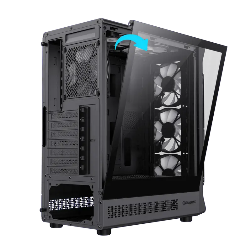 Carcasă PC Gamemax Starlight 2 AB, Midi-Tower, Fără PSU, Negru