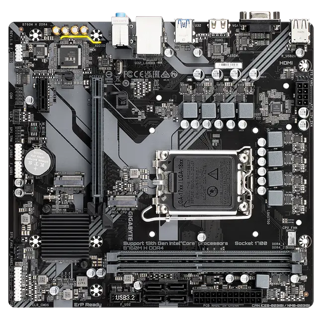Placă de bază Gigabyte B760M H DDR4, LGA1700, Intel B760, Micro-ATX