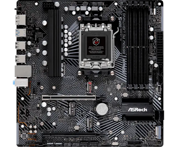 Placă de bază ASRock B650M PG LIGHTNING, AM5, AMD B650, Micro-ATX