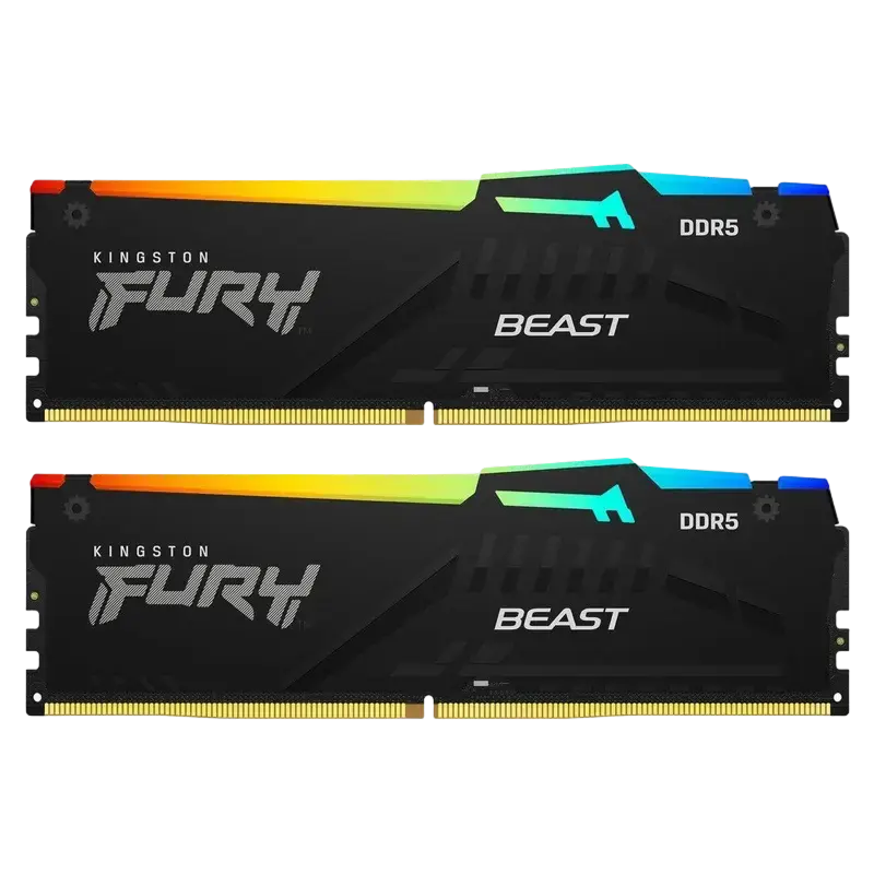 Memorie RAM Kingston FURY Beast RGB, DDR5 SDRAM, 6400 MHz, 32GB, KF564C32BBEAK2-32