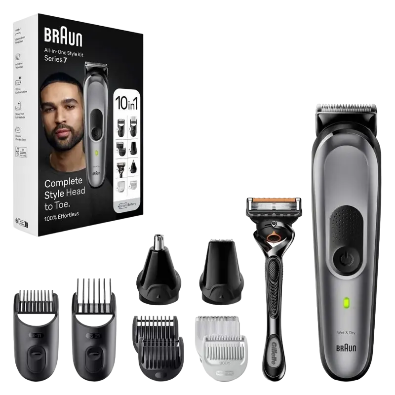 Trimmer pentru bărbați  Braun MGK7420, Gri