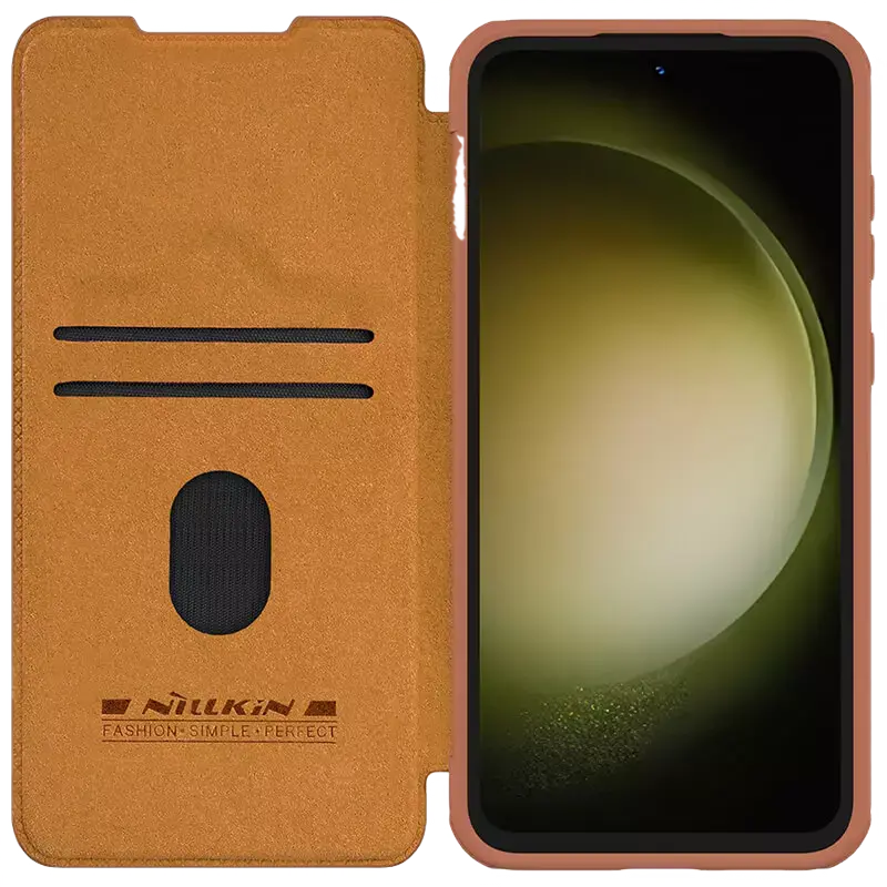 Husă tip carte Nillkin Samsung Galaxy S23 FE Qin Pro, Cafeniu