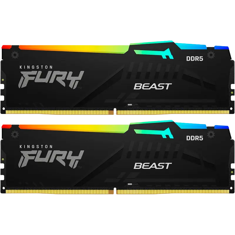 Memorie RAM Kingston FURY Beast RGB, DDR5 SDRAM, 6000 MHz, 32 GB, KF560C30BBEAK2-32
