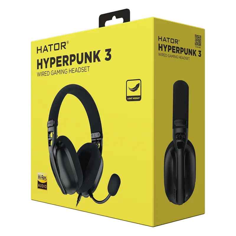 Căști gaming HATOR Hyperpunk 3 ESH01, Cu fir, Negru