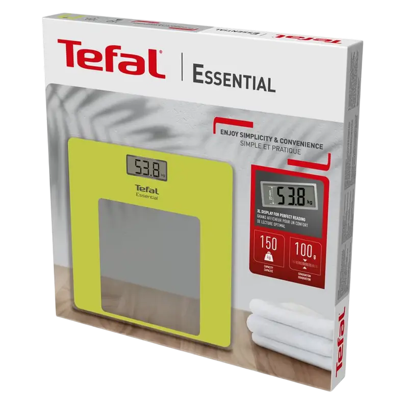 Cântare electronică de podea Tefal PP1305V0, Galben