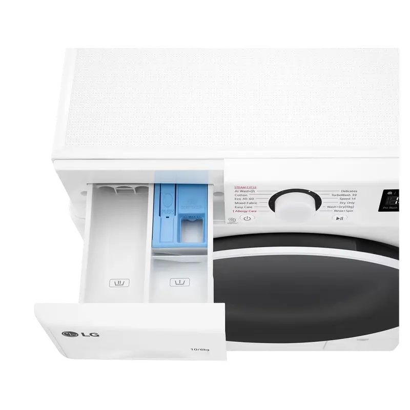 Mașină de spălat și uscat LG F4DR510S0W, 10kg, Alb