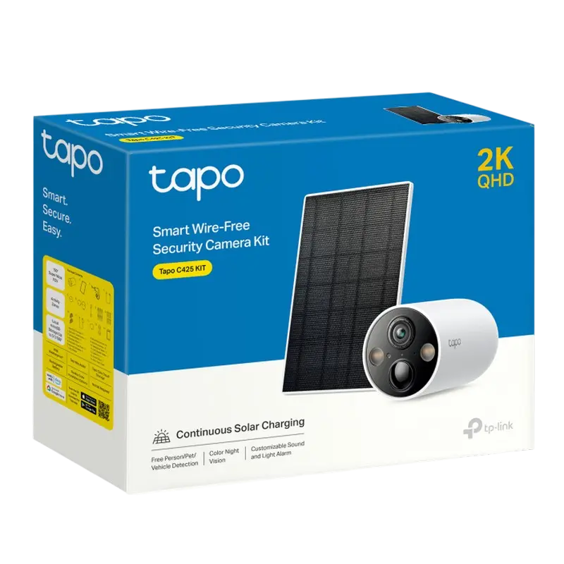TP-Link Outdoor TAPO C425 KIT, 4Mpix, IP66, Battery Powered Security Camera + Solar Panel