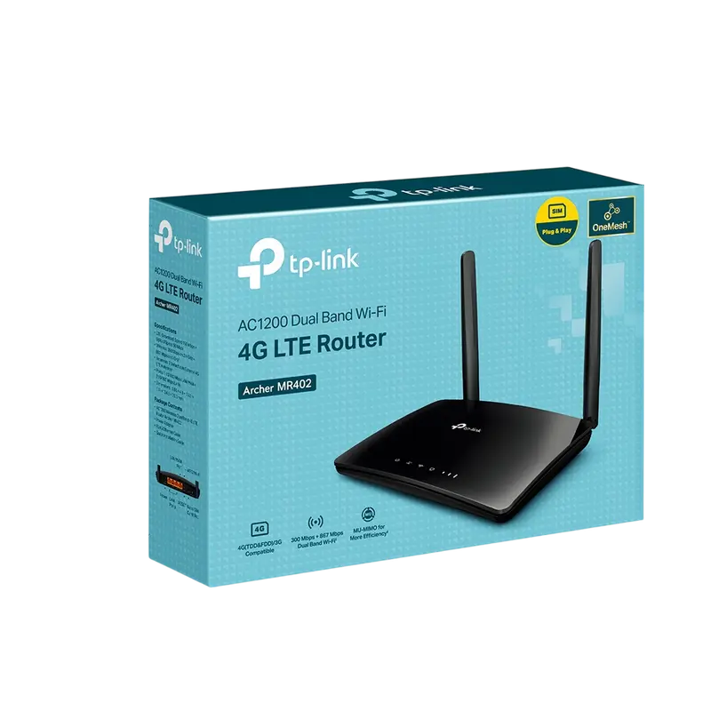 Router fără fir TP-LINK Archer MR402, 4G, Negru