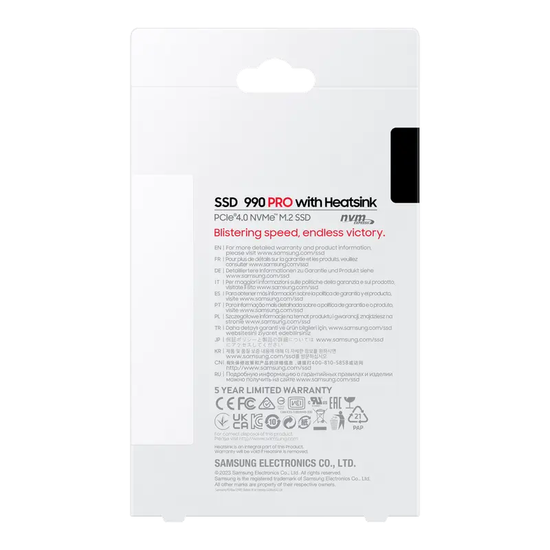 Unitate SSD Samsung 990 PRO cu radiator, 4000GB, MZ-V9P4T0GW