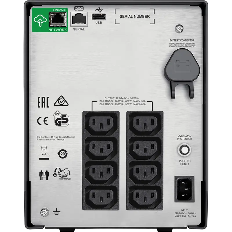 Источник бесперебойного питания APC SMC1000IC, Линейно-интерактивный, 1000VA, Башня