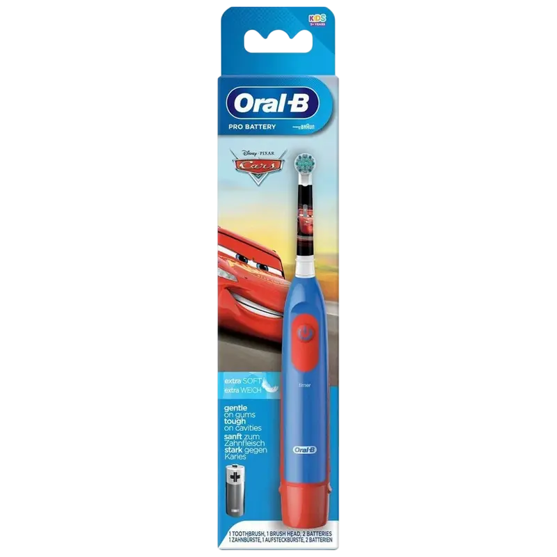 Periuță de dinți electrică Braun Oral-B Stages Power Cars, Albastru | Roșu