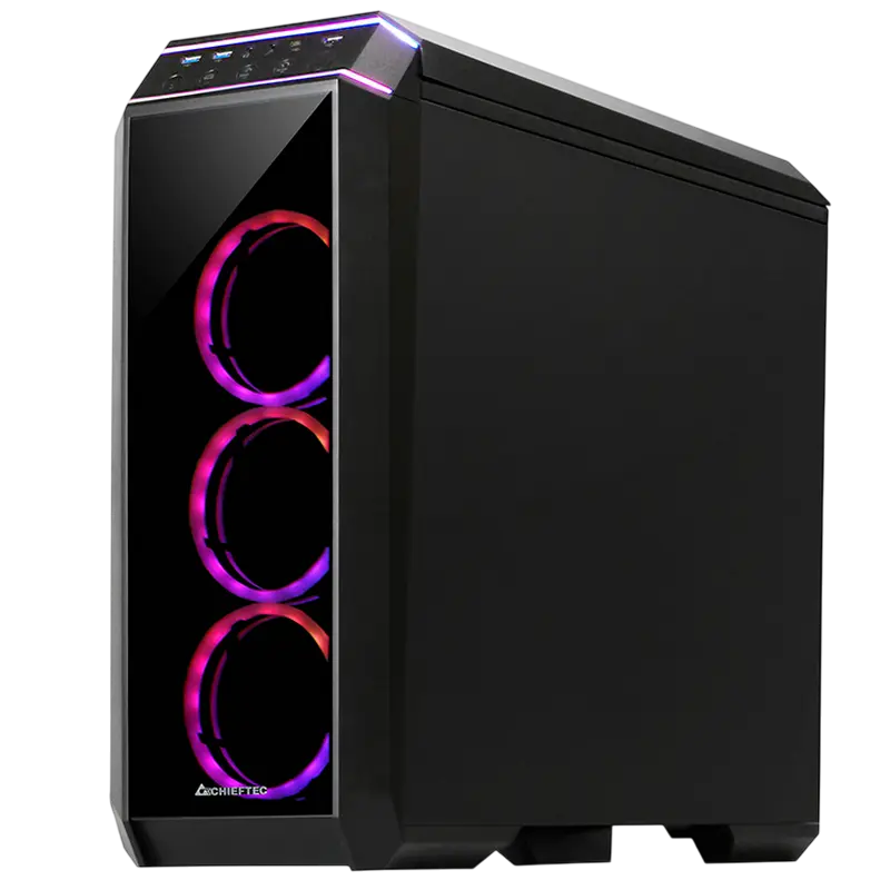 Компьютерный корпус Chieftec STALLION II, Midi-Tower, Без блока питания, Чёрный