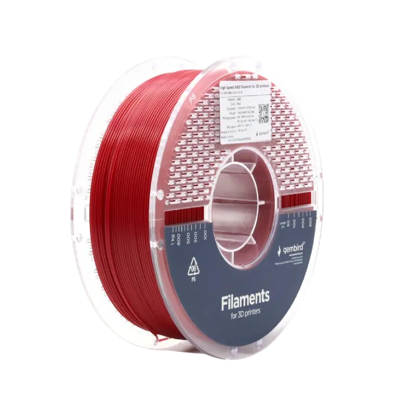 Filament pentru imprimantă 3D Gembird 3DP-ABS1.75HY-01-R, ABS, Roșu, 1.75 mm, 1kg