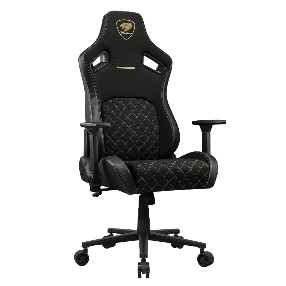 Scaun Gaming Cougar Defensor, Țesătură, PU Piele, Gold F