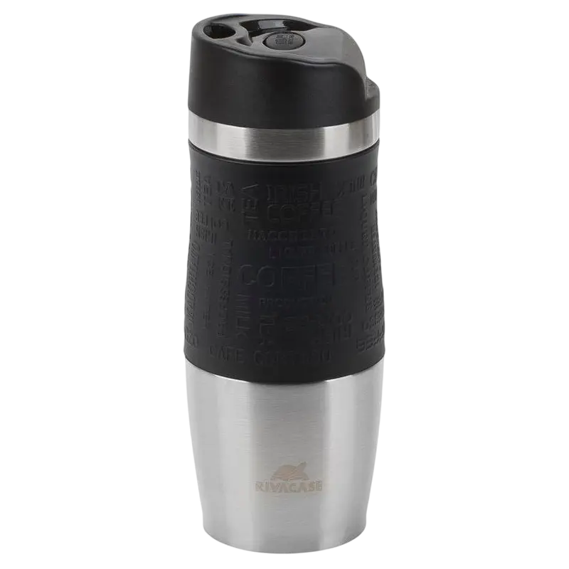 Cană termos Rivacase 90346SL, 0,38L, Oțel Inoxidabil | Negru