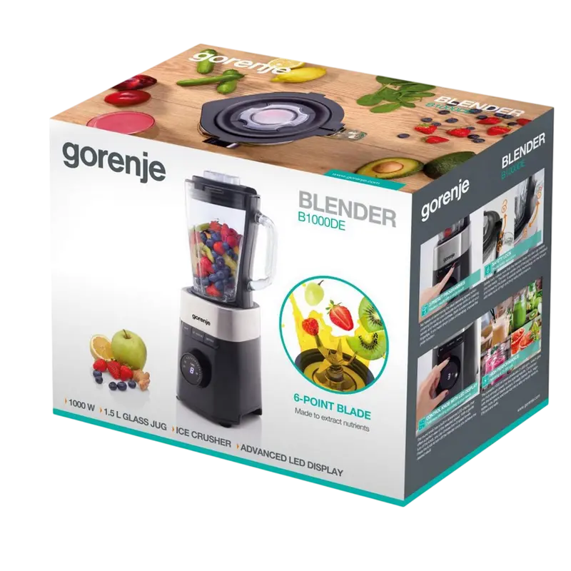 Blender staționar Gorenje B1000DE, Negru | Argintiu