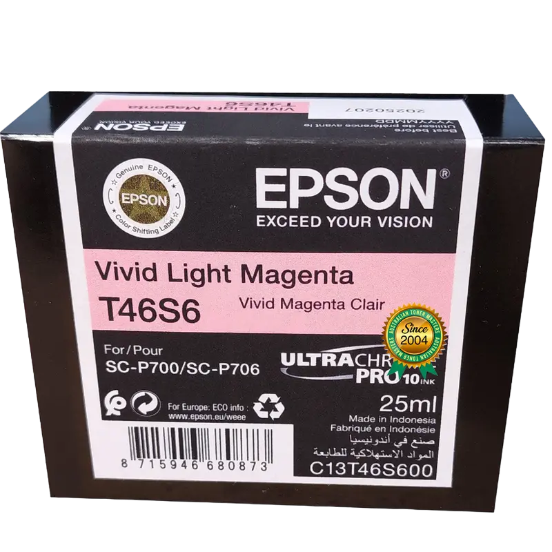 Картридж чернильный Epson T46S6 UltraChrome PRO 10 Ink, 25мл, Пурпурный