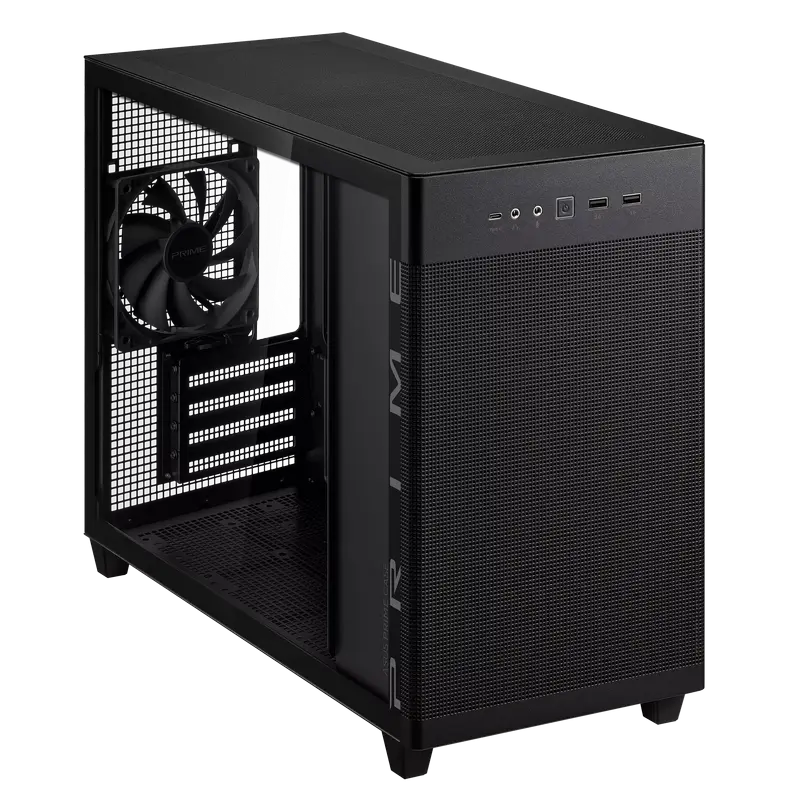 Carcasă PC ASUS Prime AP201 Tempered Glass Edition, Mini-Tower, Negru