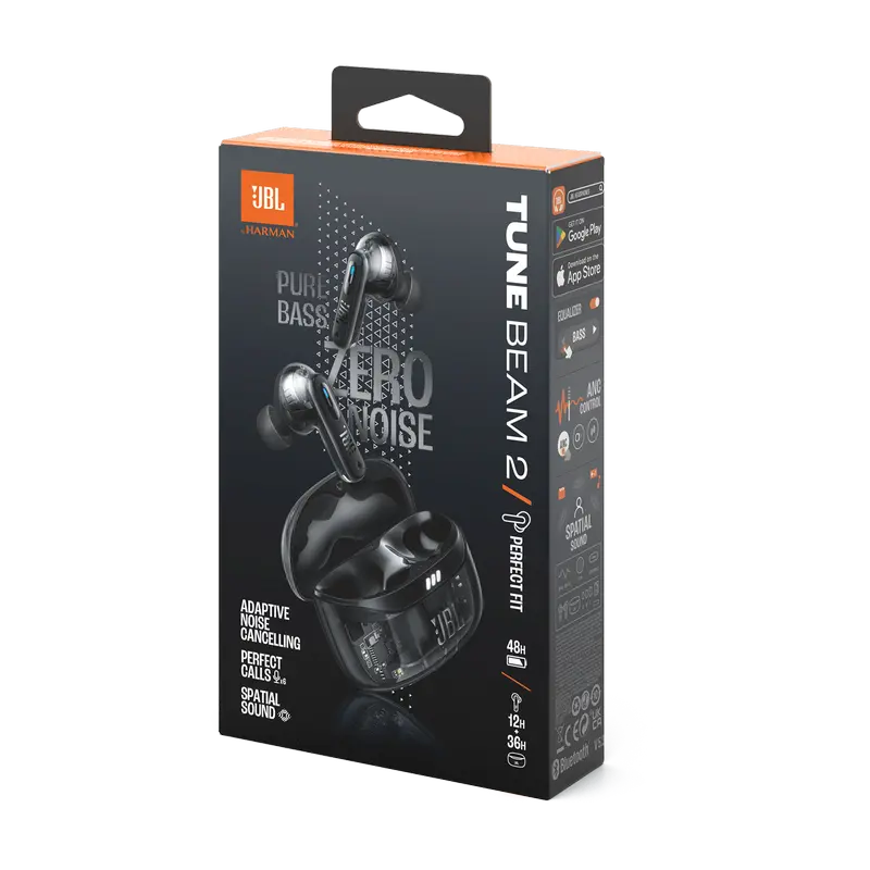 Căști JBL Tune Beam 2 Ghost Edition, Negru