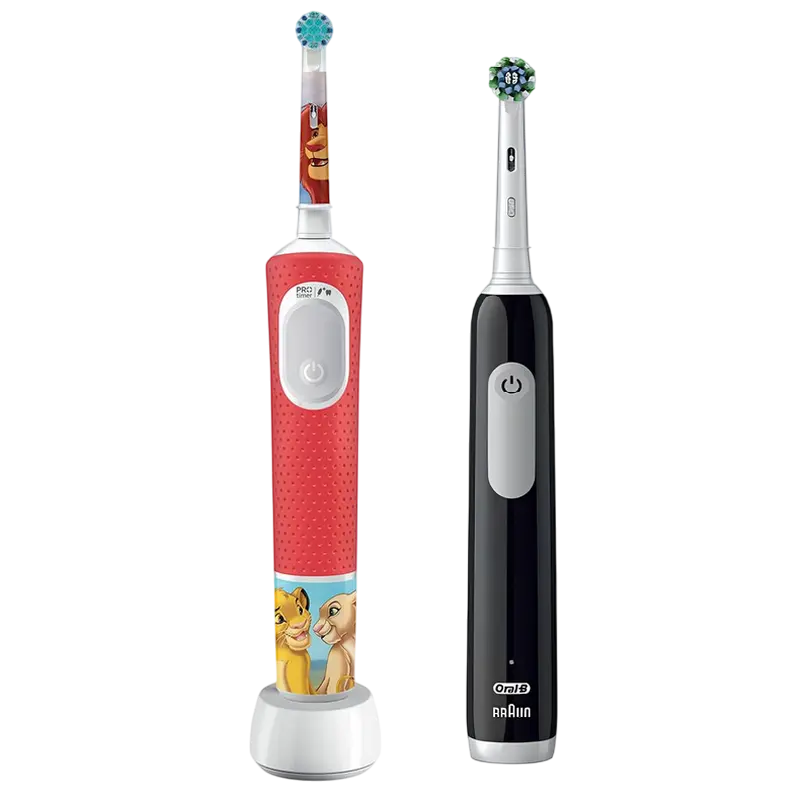 Periuță de dinți electrică Braun Oral-B Pro Kids Lion King Set, Roșu | Negru