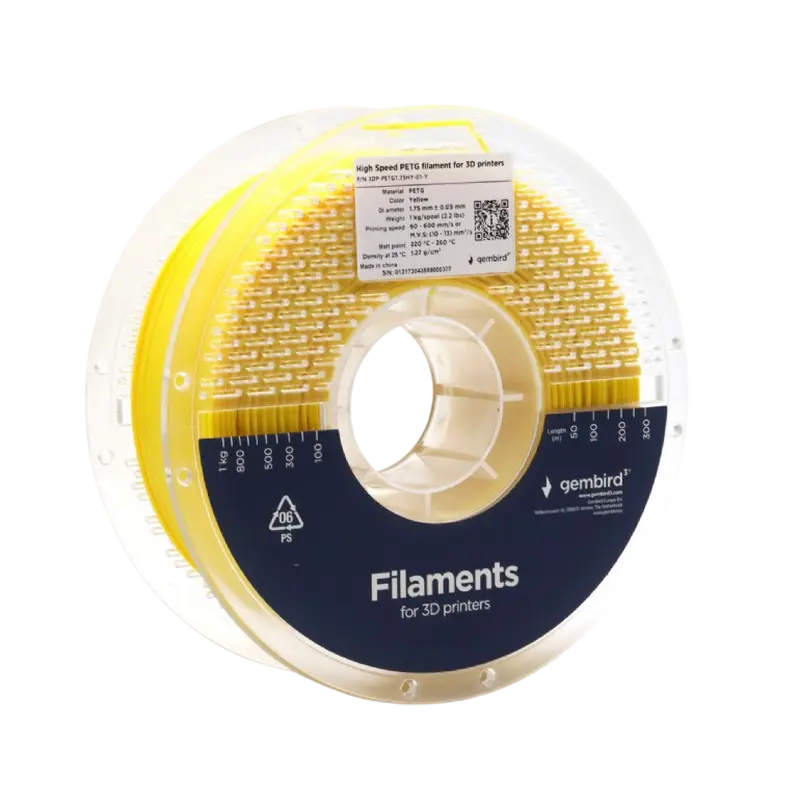 Fir de imprimantă 3D Gembird 3DP-PETG1.75HY-01-Y