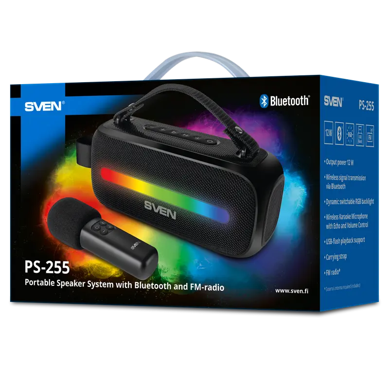 Boxă portabilă SVEN PS-255, Negru