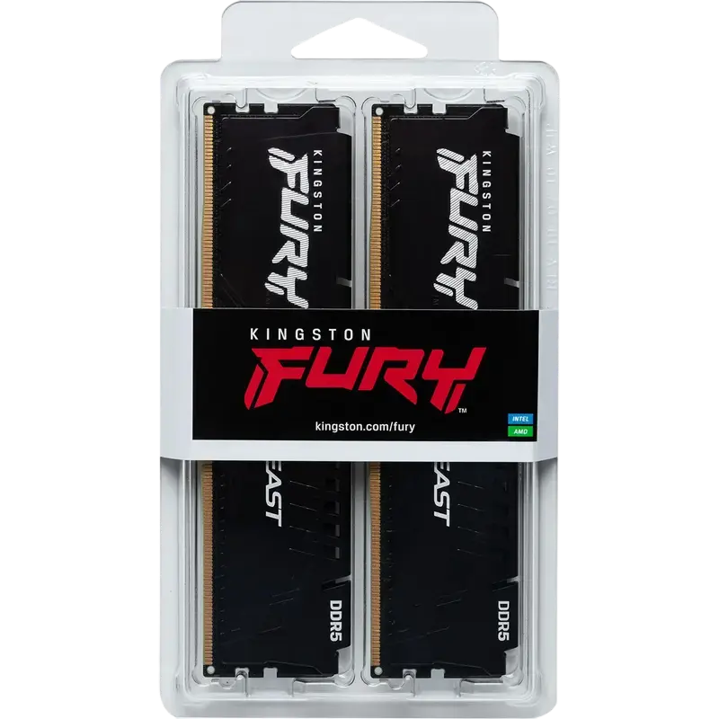 Оперативная память Kingston FURY Beast, DDR5 SDRAM, 5600 МГц, 128ГБ, KF556C36BBEK2-128