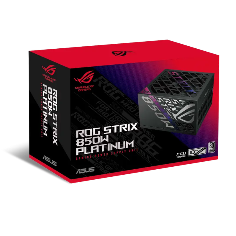 Sursă Alimentare PC ASUS ROG Strix 850W Platinum, ATX, Complet modular