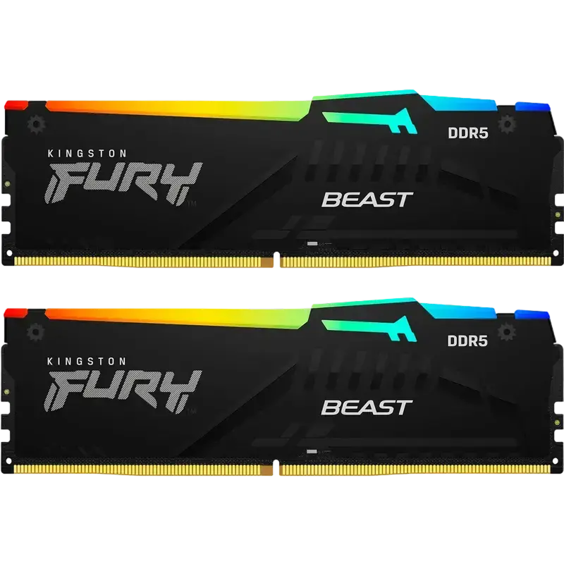 Memorie RAM Kingston FURY Beast RGB, DDR5 SDRAM, 5600 MHz, 128GB, KF556C36BBEAK2-128
