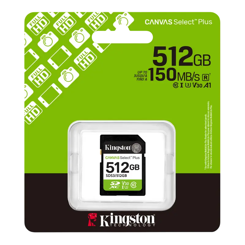 Card de memorie Kingston Canvas Select Plus, 512GB (SDS3/512GB)