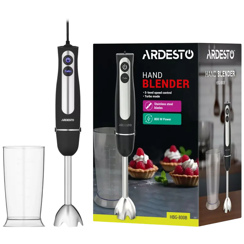 Погружной блендер Ardesto HBG-800B, Чёрный