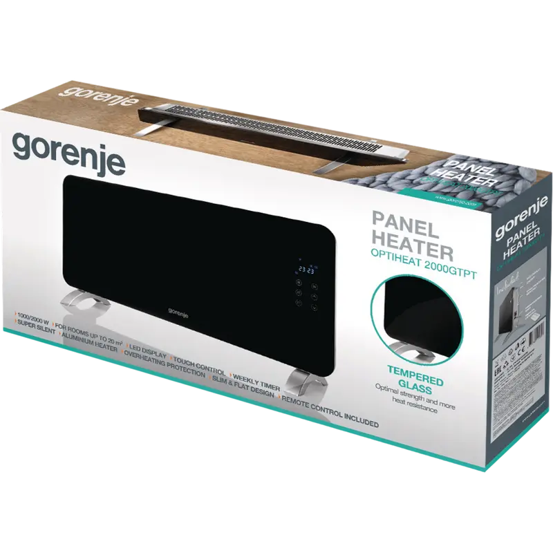 Convector Gorenje Optiheat 2000GTPT, 2000W, Negru