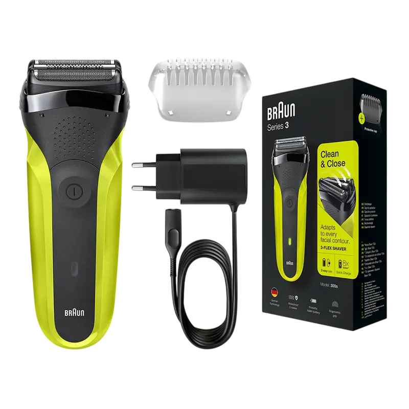 Aparat de ras electric Braun Series 3 300s, Verde | Negru
