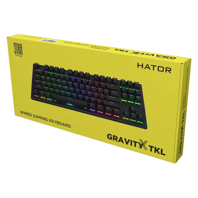Tastatură HATOR Gravity X TKL, Cu fir, Negru