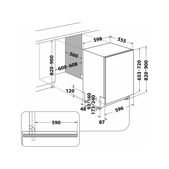 Mașină de spălat vase Whirlpool WIP 4T233 PFEG B, Alb