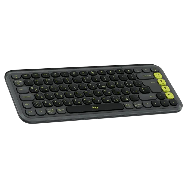 Клавиатура Logitech POP ICON, Беспроводное, Графит | Зеленый