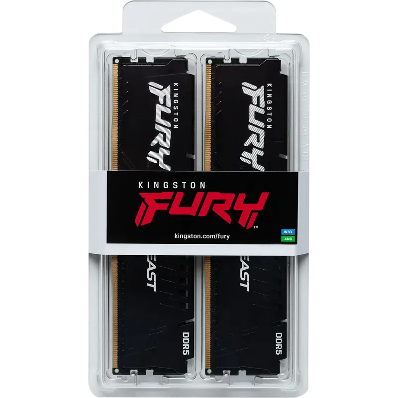 Memorie RAM Kingston FURY Beast, DDR5 SDRAM, 5200 MHz, 32 GB, KF552C36BBEK2-32