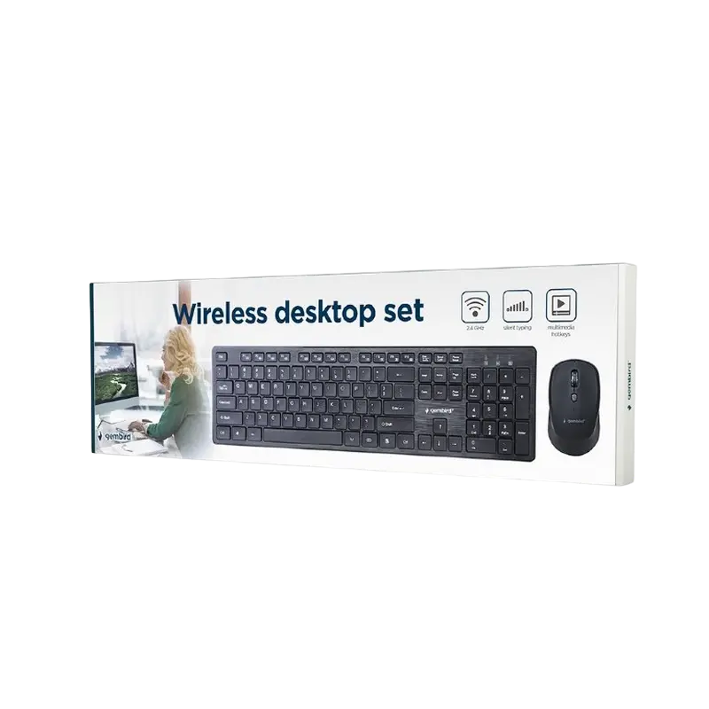 Set Tastatură + Mouse Gembird KBS-WCH-04-RU, Fără fir, Negru