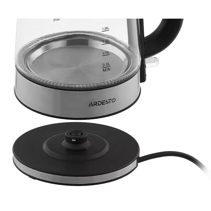 Fierbător electric Ardesto EKL-F200, Oțel Inoxidabil | Negru