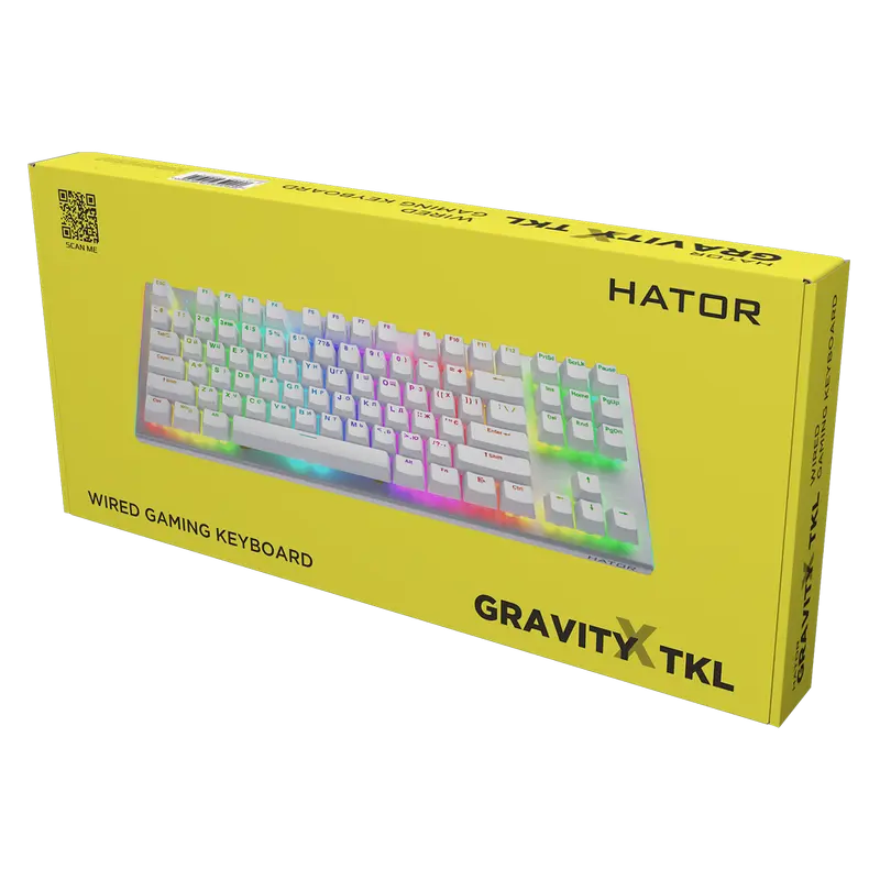 Клавиатура HATOR Gravity X TKL, Проводное, Белый
