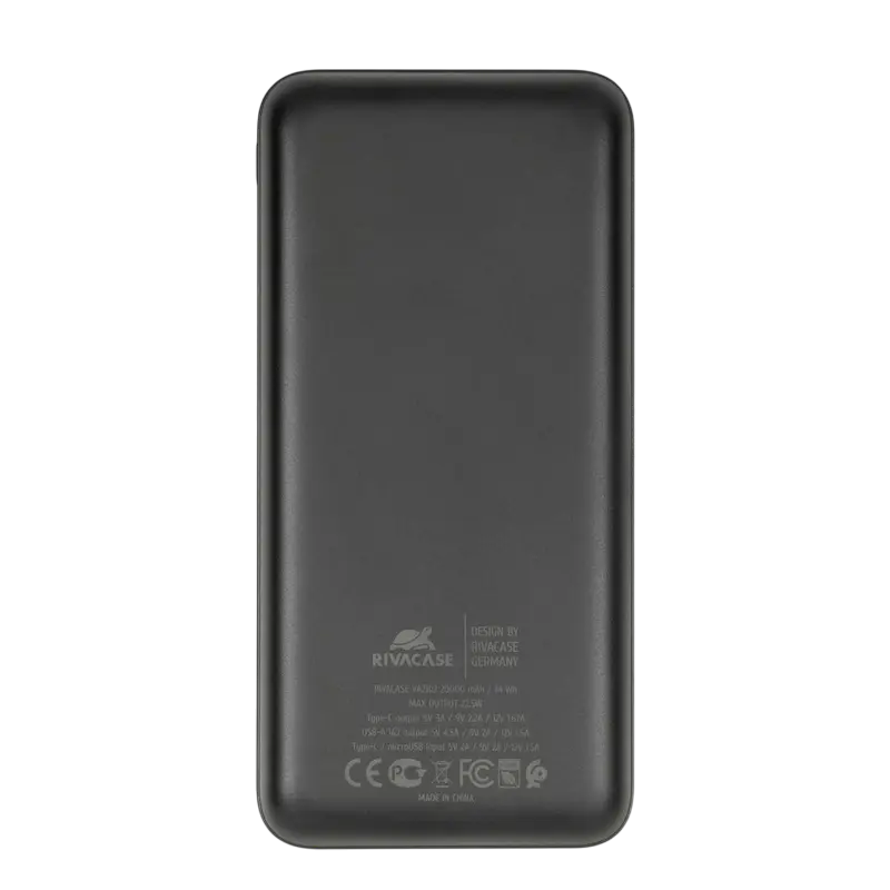 Încărcător portabil Rivacase VA2102, 20000mAh, Negru