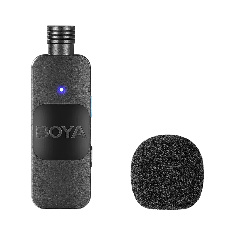 Microfon portabil pentru înregistrare vocală Boya BY-V20, Fără fir, Negru