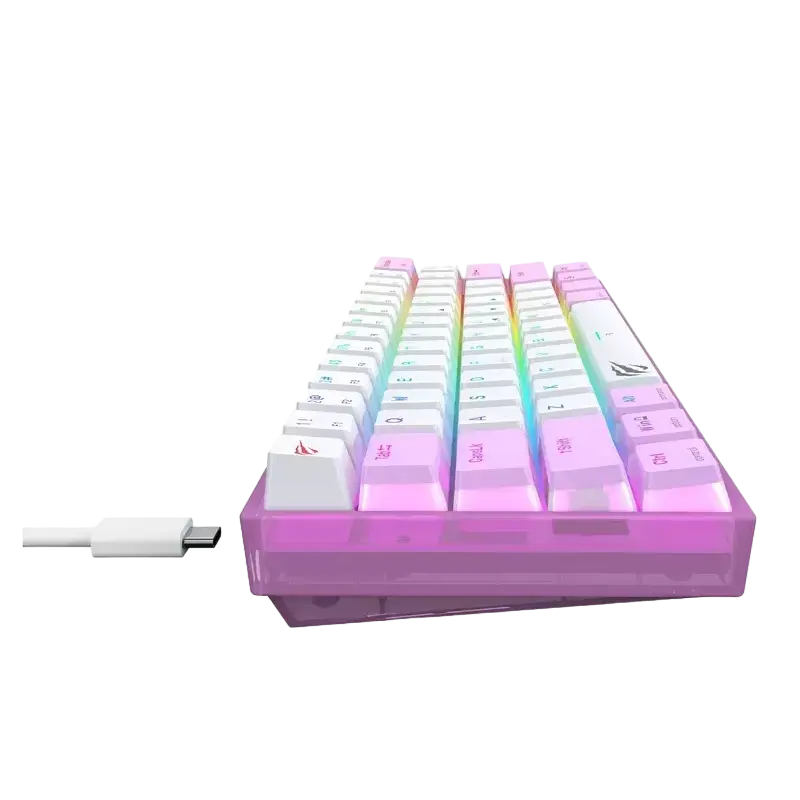 Tastatură Havit KB877L, Cu fir / Fără fir, Violet/Alb