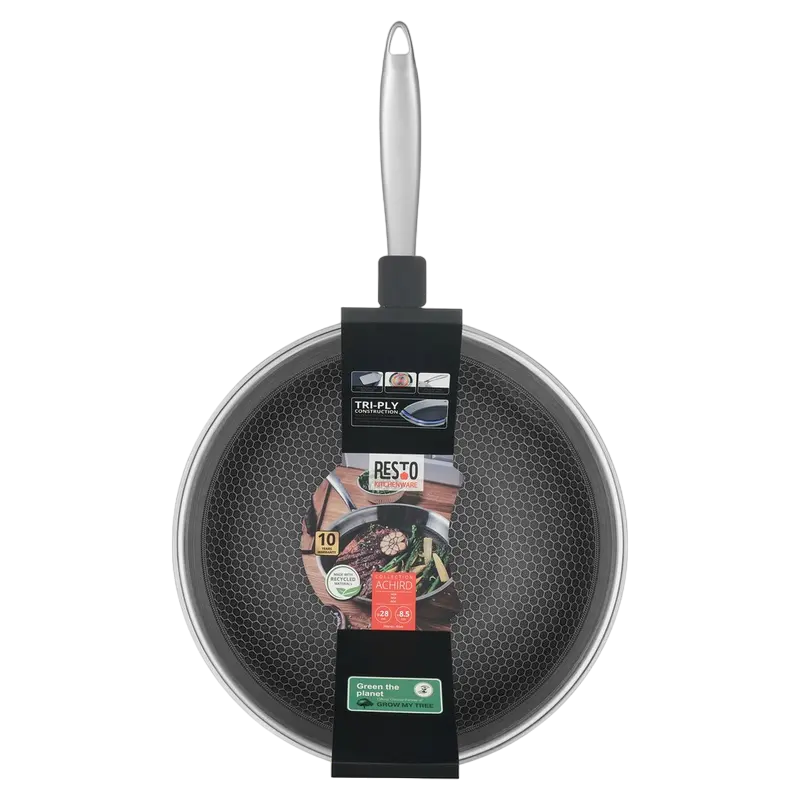 Tigaie WOK RESTO 95349, 28cm, Oțel inoxidabil