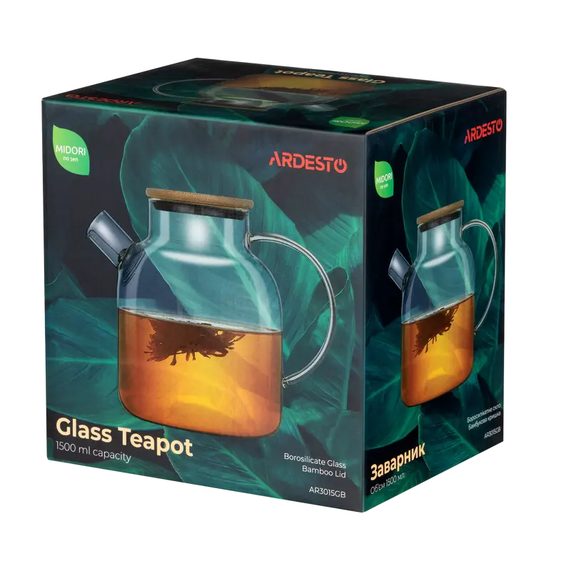 Заварочный чайник Ardesto AR3015GB, 1,5л, Прозрачный