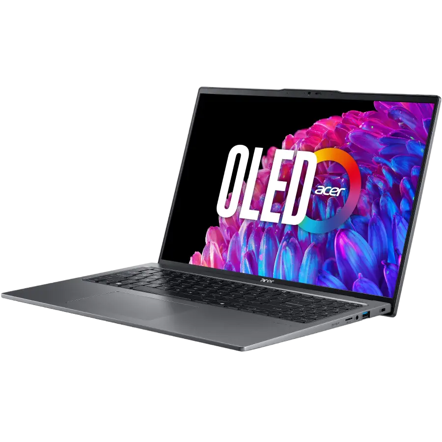 Laptop 16" Acer Swift Go 16 OLED SFG16-72, Steel Gray, Intel Core Ultra 7 155U, 16GB/1024GB, Linux eShell