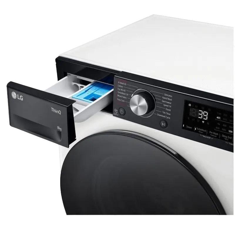 Mașina de spălat LG F2WR708S2H, 8kg, Alb